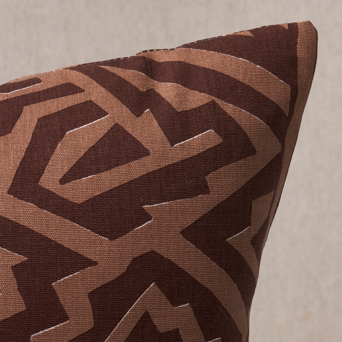 Purchase So18032118 | Jagged Maze Pillow, Brown - Schumacher Pillows
