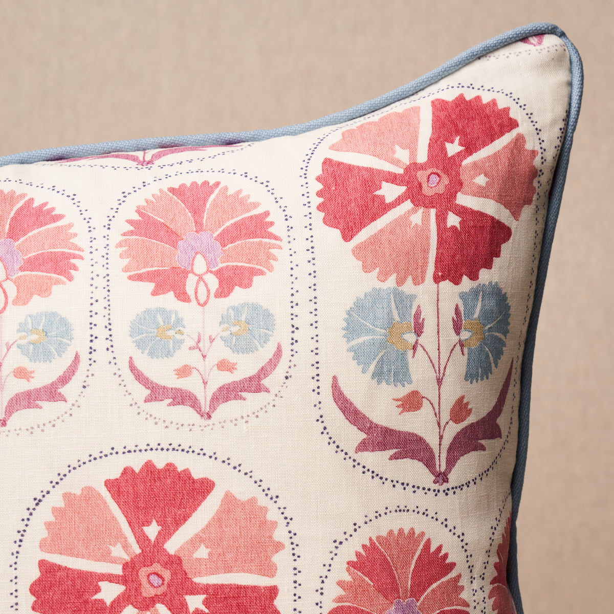 Purchase So18048005 | Anjuna Floral Linen Pillow, Mulberry - Schumacher Pillows