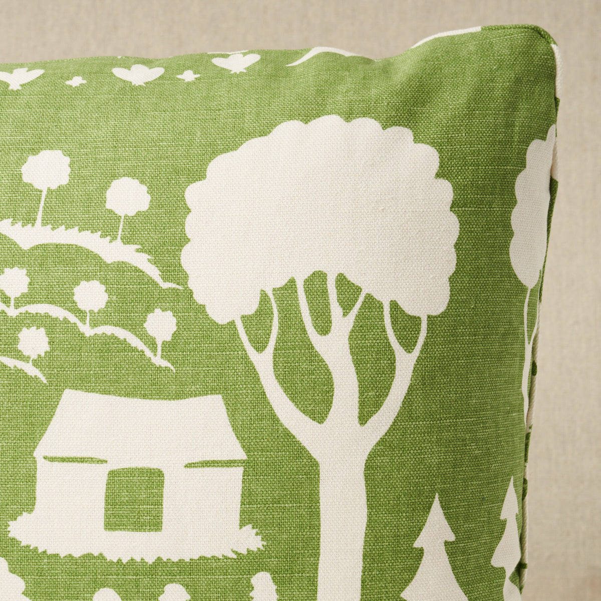 Purchase So18088015 | Farm Scene Pillow, Green - Schumacher Pillows