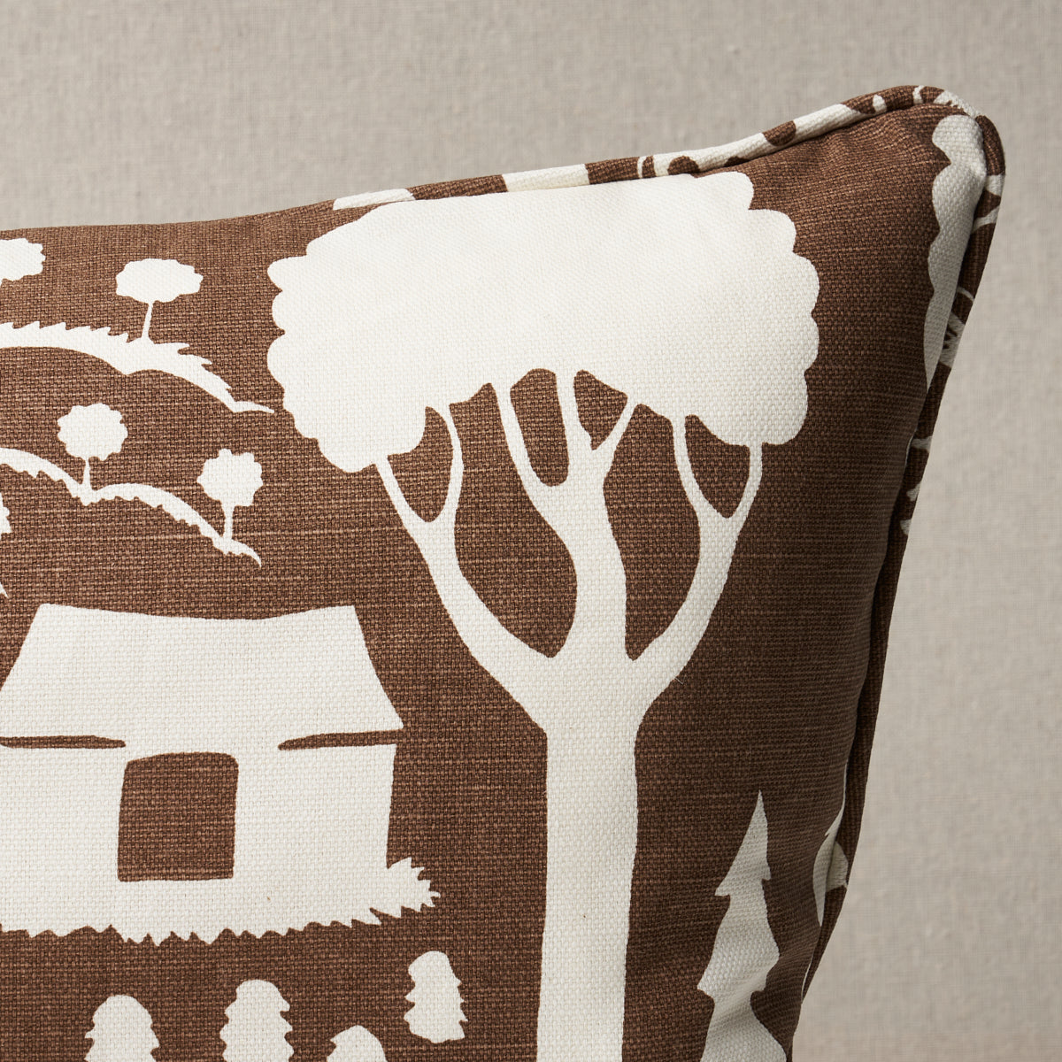 Purchase So18088115 | Farm Scene Pillow, Brown - Schumacher Pillows