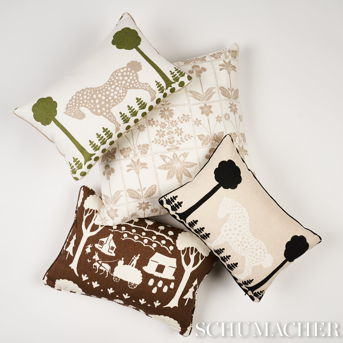 Purchase So18090013 | Polka Dot Pony Pillow, Olive - Schumacher Pillows