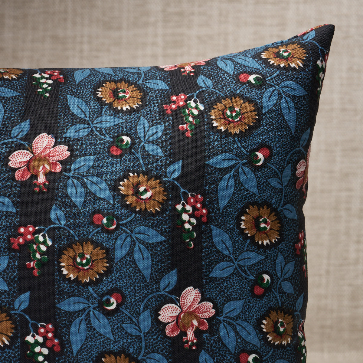 Purchase So18170013 | La Rue Stripe Pillow, Midnight - Schumacher Pillows