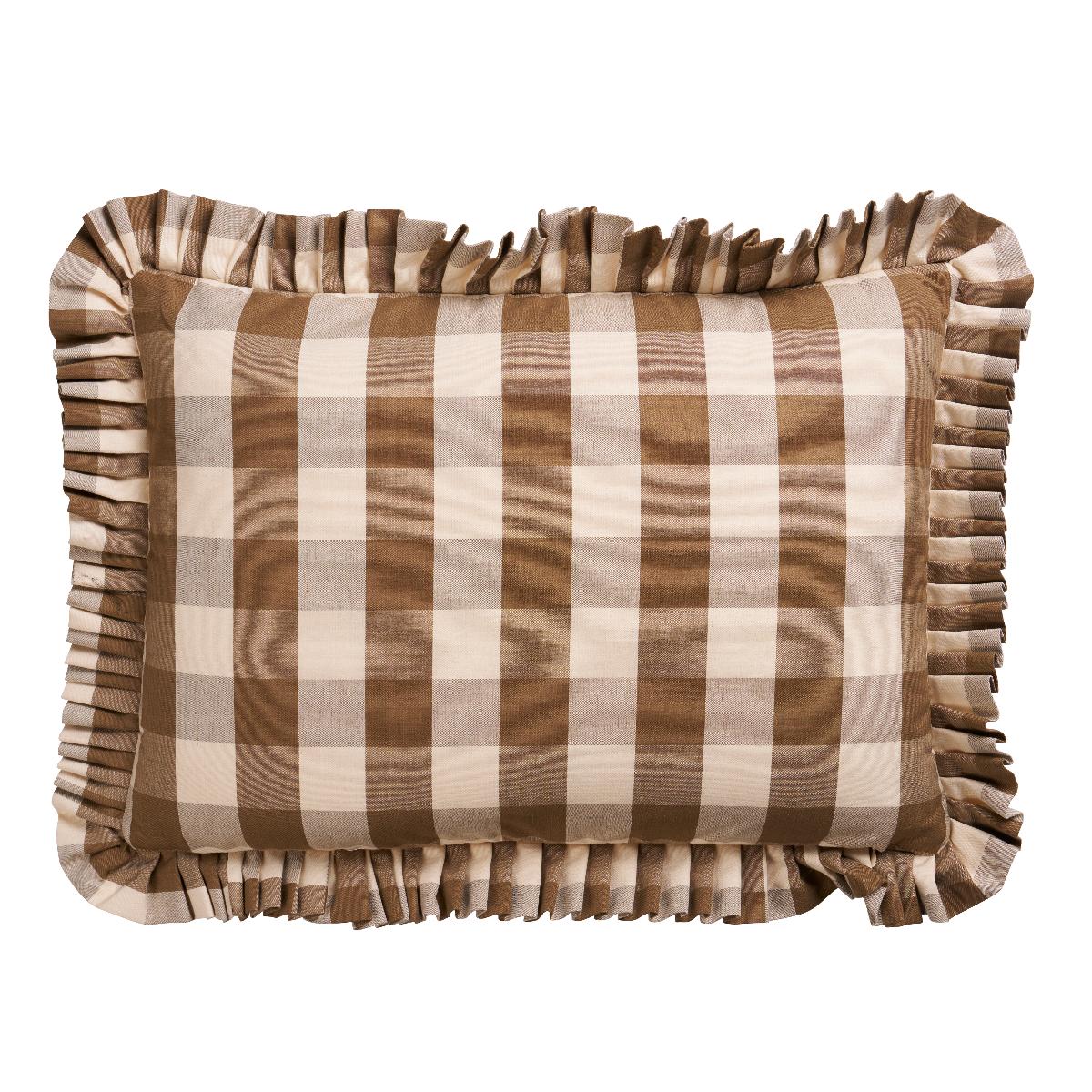 So6304015 | Camden Cotton Check Pillow, Mocha - Schumacher Pillows