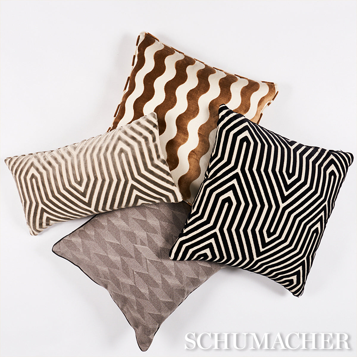 Purchase So6619204 | Vanderbilt Velvet Pillow, Noir - Schumacher Pillows