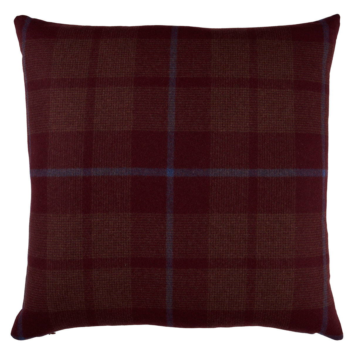 So6666506 Montana Wool Plaid Pillow Burgundy Schumacher Pillows