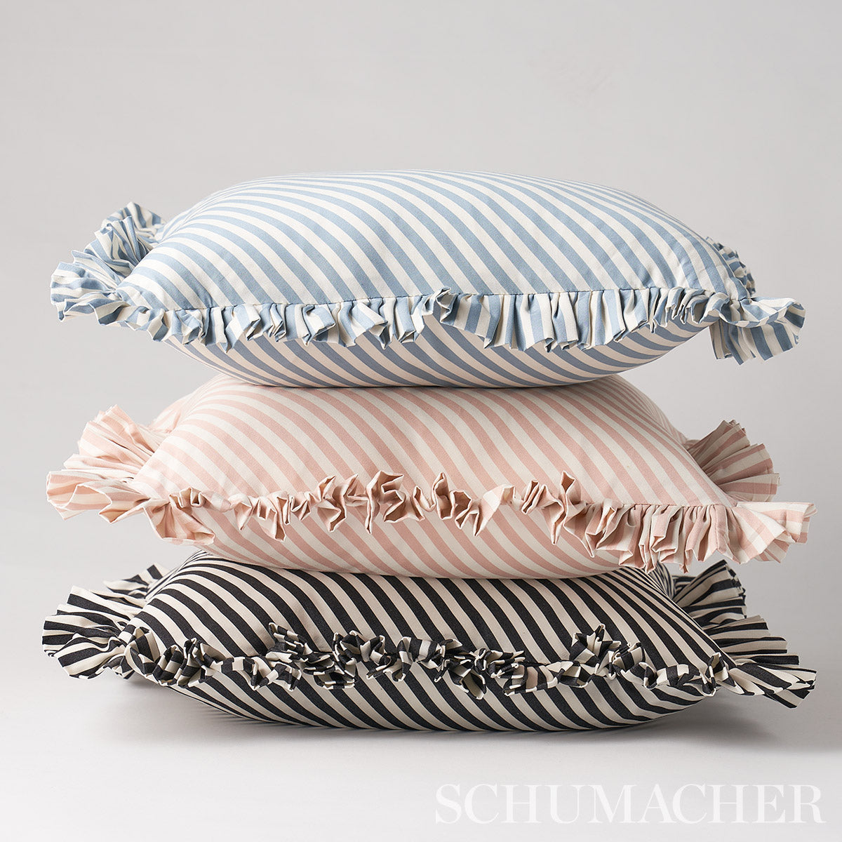 Purchase So7134604 | Brigitte Stripe Pillow, Blush - Schumacher Pillows
