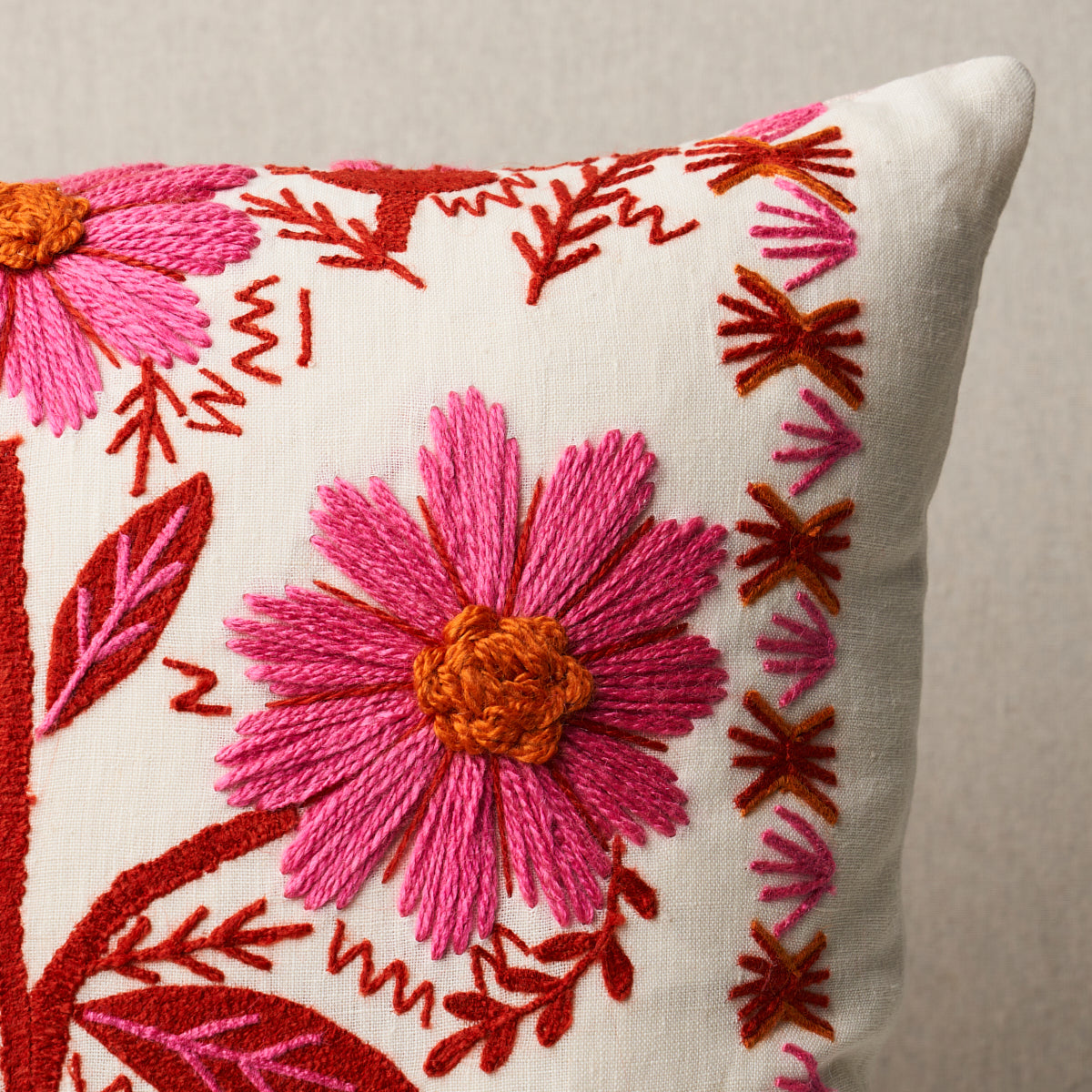 Purchase So7233105 | Marguerite Embroidery Pillow, Blossom - Schumacher Pillows