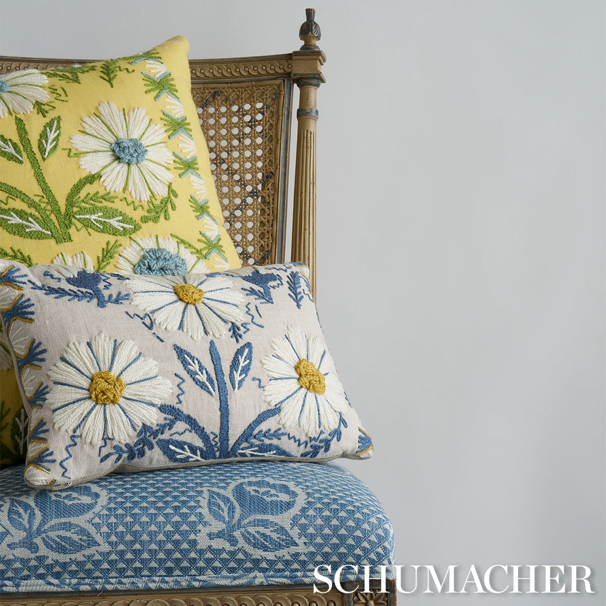 Purchase So7233305 | Marguerite Embroidery Pillow, Buttercup - Schumacher Pillows