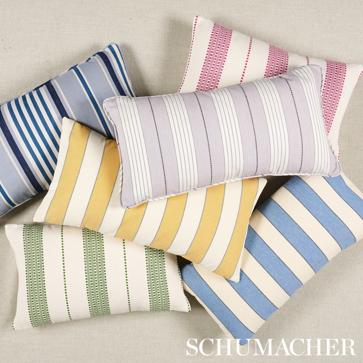 Purchase So7909514 | Lubeck Stripe Pillow, Pink - Schumacher Pillows