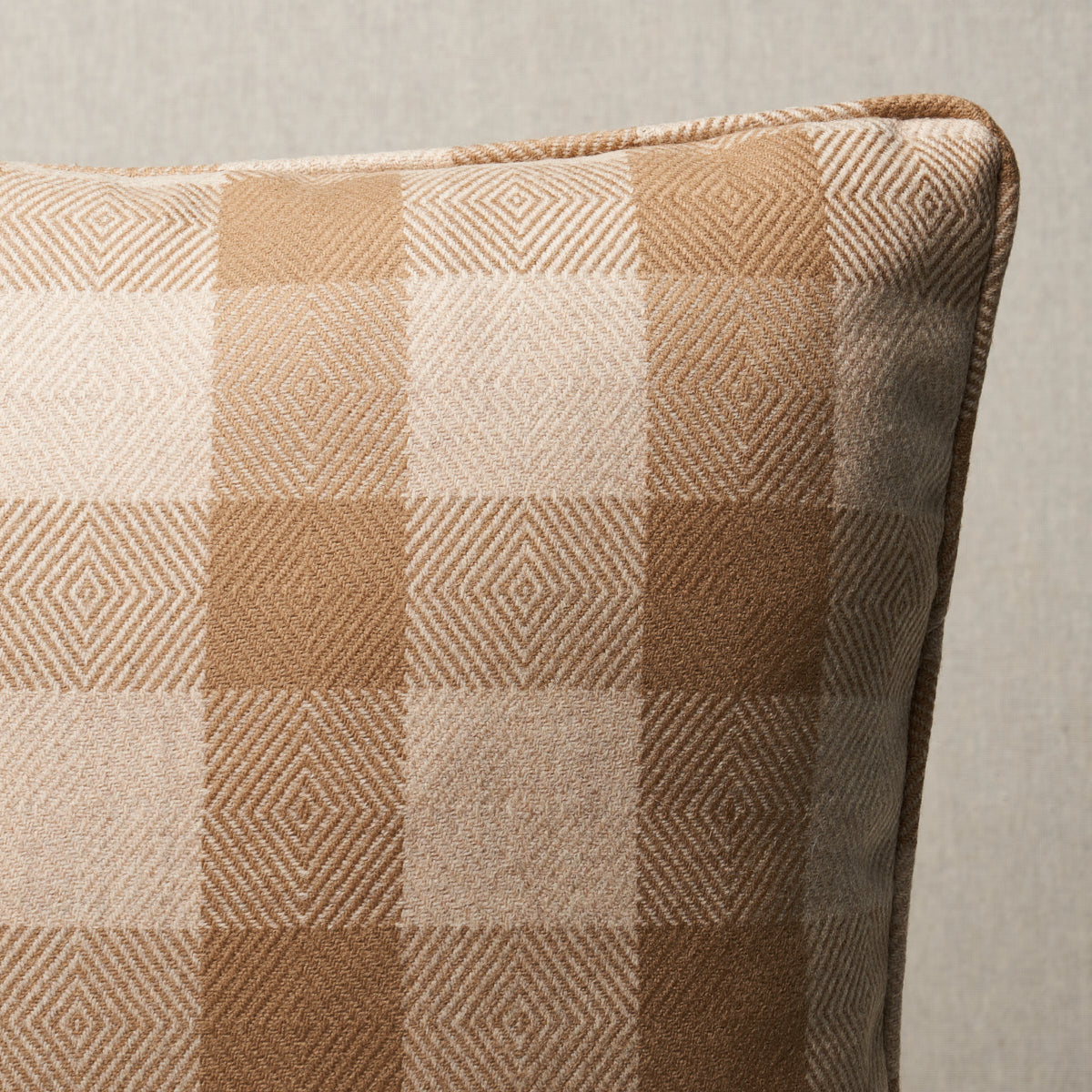 Purchase So8161104 | Galt Wool Check Pillow, Coffee - Schumacher Pillows
