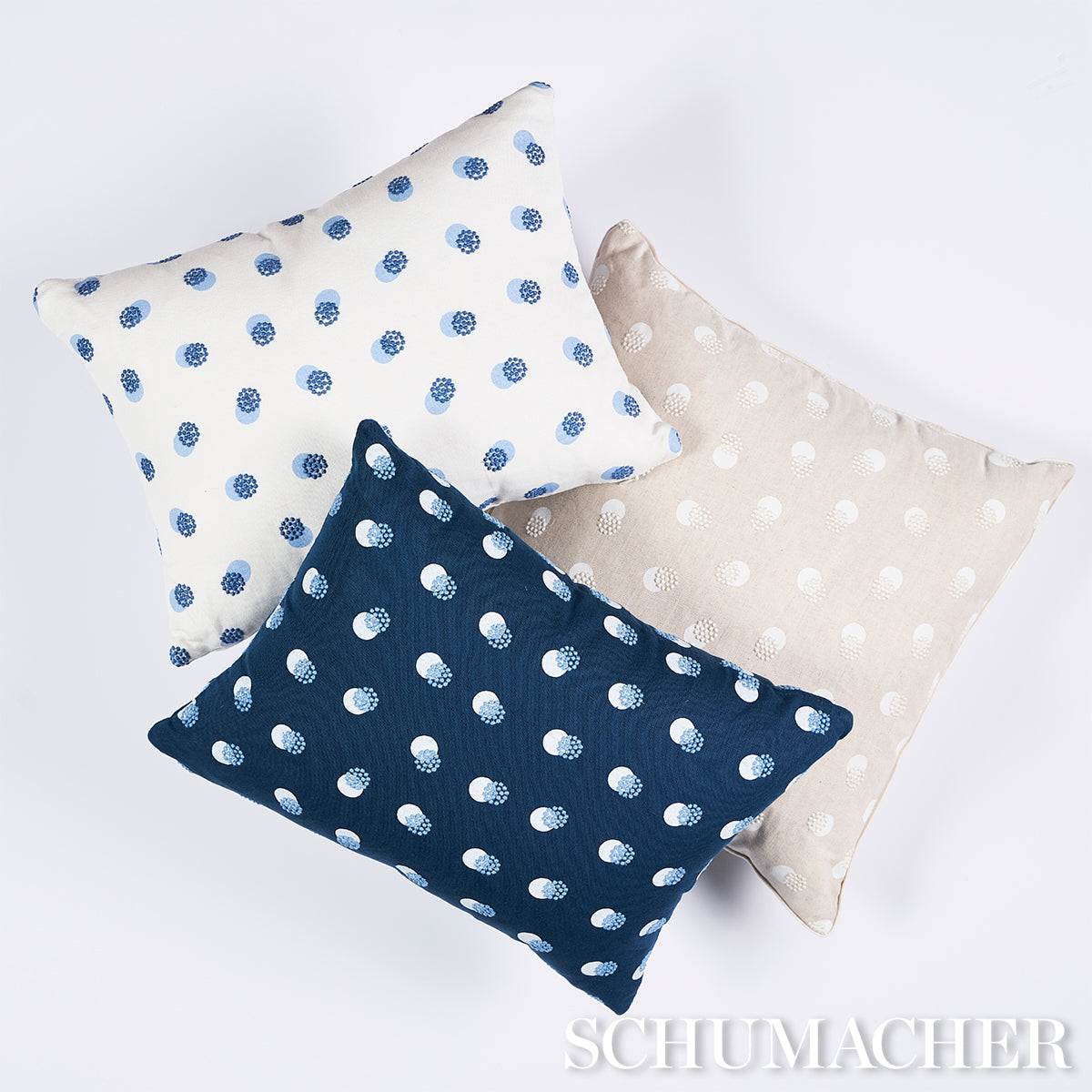 Purchase So8184112 | Taylor Embroidery Pillow, Blue On Ivory - Schumacher Pillows