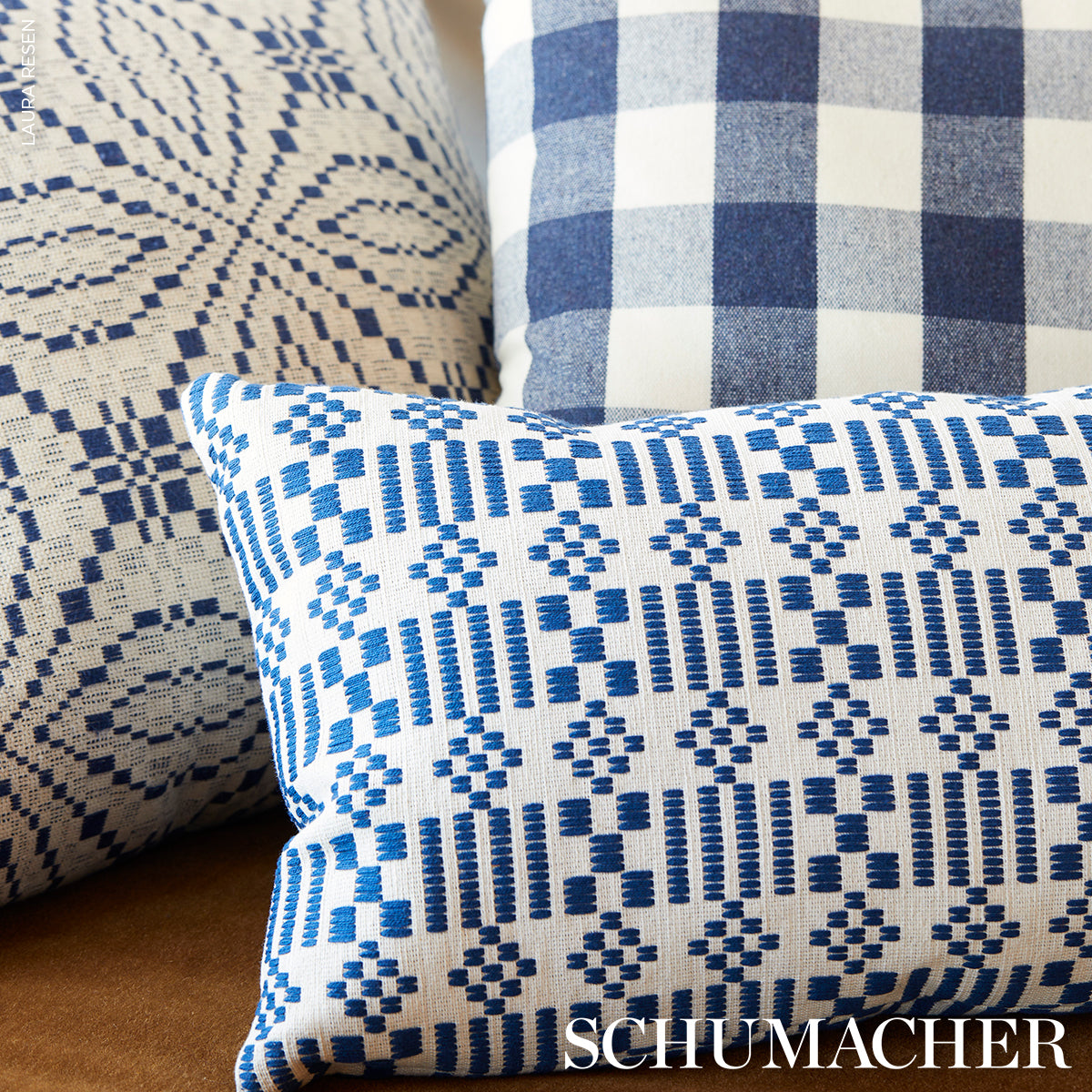Purchase So8291105 | Francestown Coverlet Pillow, Navy - Schumacher Pillows