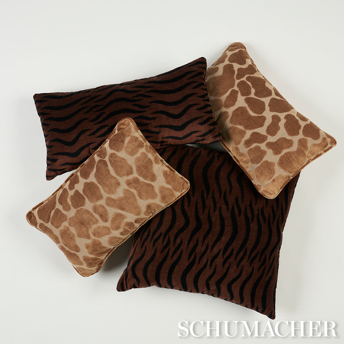Purchase So8297014 | Giraffe Velvet Pillow, Safari - Schumacher Pillows