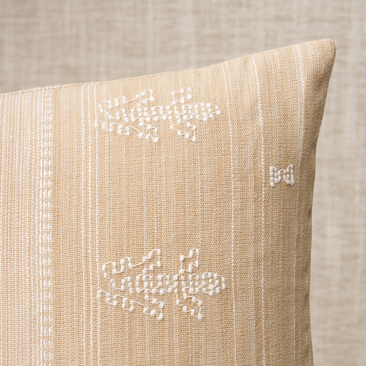 Purchase So8406218 | Nima Embroidered Pillow, Tan - Schumacher Pillows