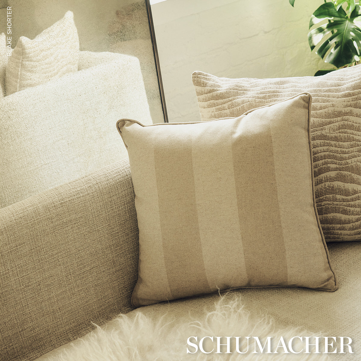 Purchase So8504005 | Hemlock Stripe Pillow, Natural - Schumacher Pillows