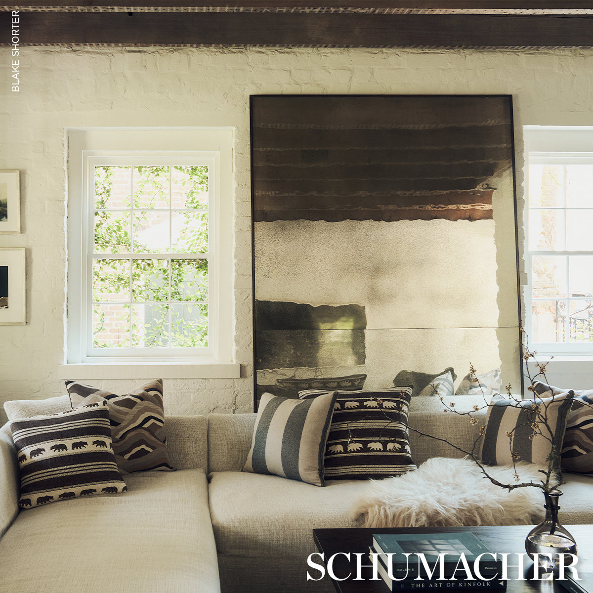 Purchase So8504206 | Hemlock Stripe Pillow, Graphite - Schumacher Pillows