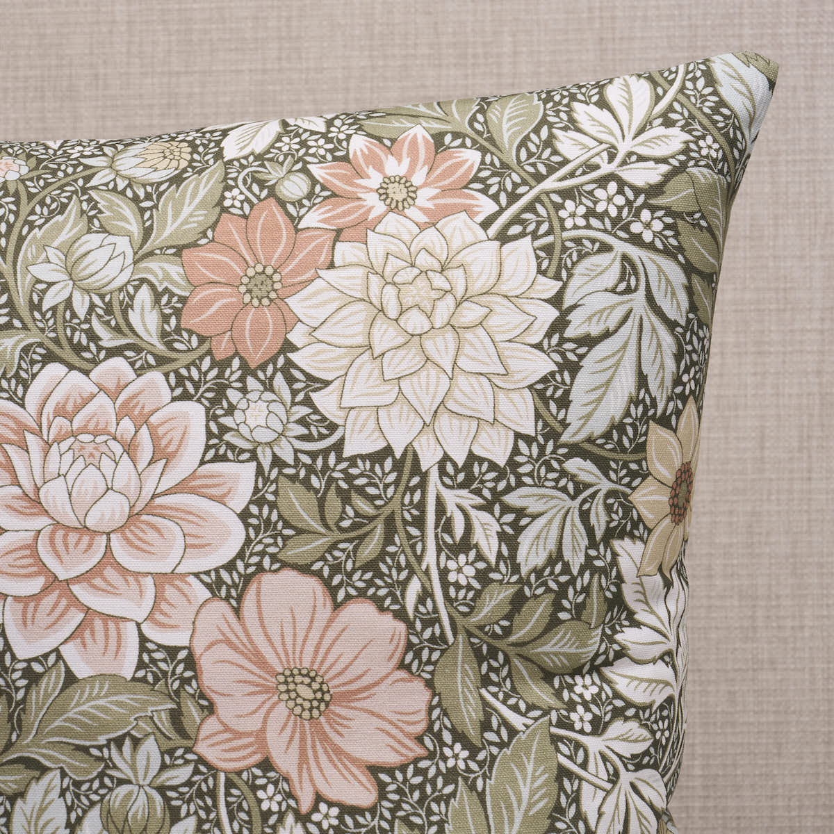 Purchase Soc27666105 | Dahlia Garden Pillow, Green & Pink - Schumacher Pillows