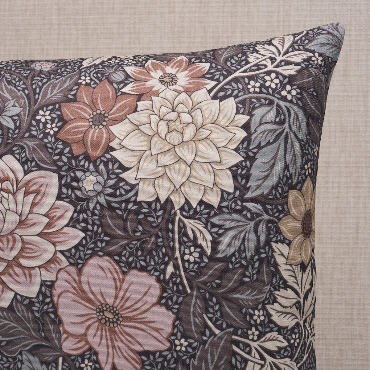 Purchase Soc27689105 | Dahlia Garden Pillow, Brown & Pink - Schumacher Pillows