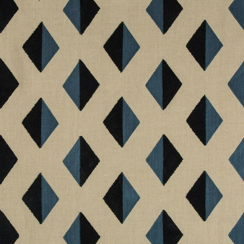 Sample 35389.516.0 Barroco Boucle Denim Neutral Multipurpose Diamond Fabric by Kravet Design