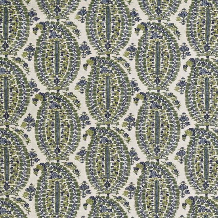 Sample BFC-3660.523 BLITHFIELD Anoushka Blue/Green Paisley Lee Jofa Fabric