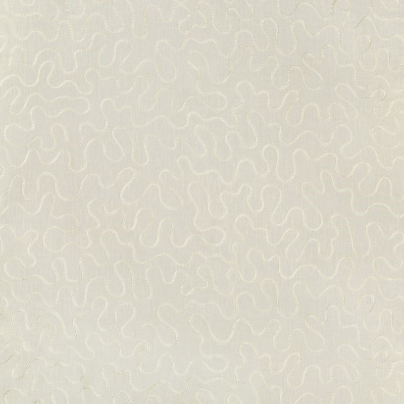 Sample 4563.1.0 Unraveled Ivory White Drapery Geometric Fabric by Kravet Design