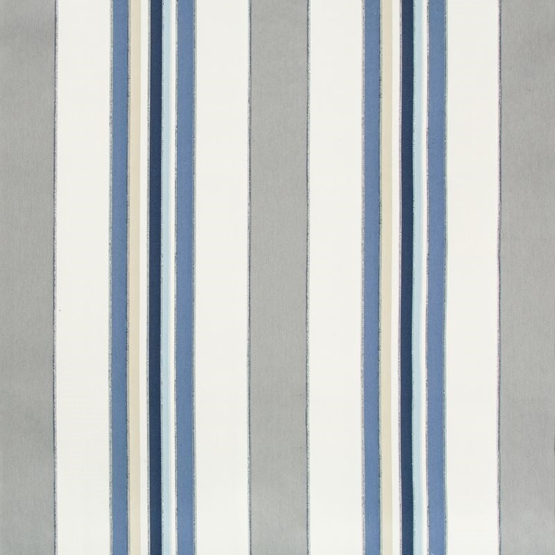 Sample 35357.515.0 Linework Cornflower Dark Blue Multipurpose Stripes Fabric by Kravet Design