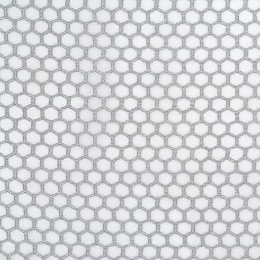 Sample 4284.11.0 Mila Silver White Drapery Geometric Fabric by Kravet Contract