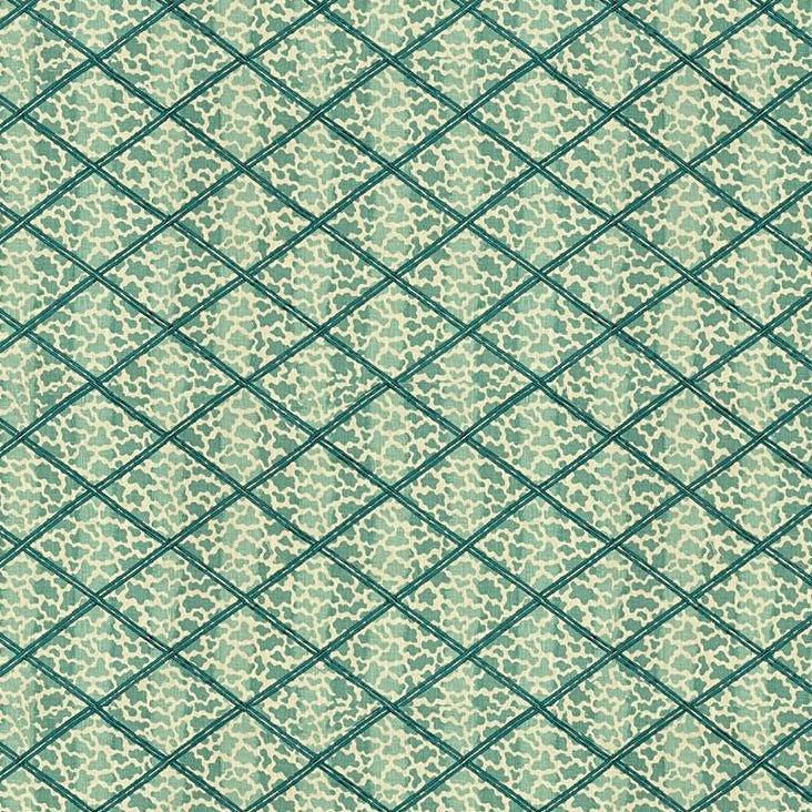 Sample 2015131.13 PARISH-HADLEY Jag Trellis Turquoise Animal/Insects Lee Jofa Fabric