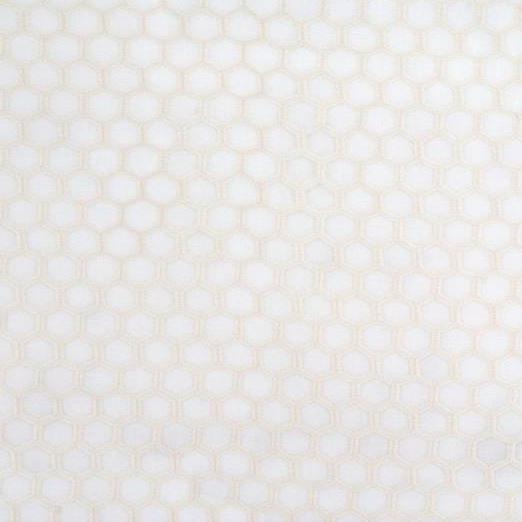 Sample 4284.1.0 Mila Ivory White Drapery Geometric Fabric by Kravet Contract