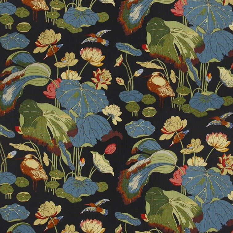 Sample 2002172.8 PERENNIA Nympheus Print Teal Lee Jofa Fabric