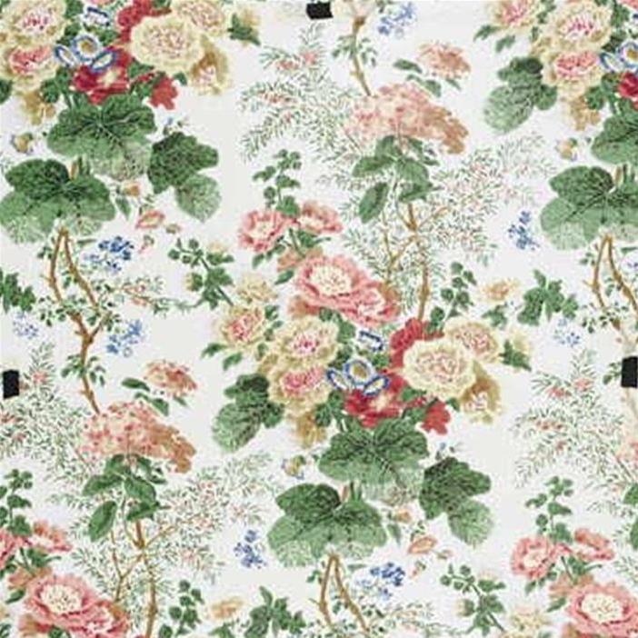 Sample 7128.LJ.0 Hollyhock Hdb, White Coral Multipurpose Fabric by Lee Jofa
