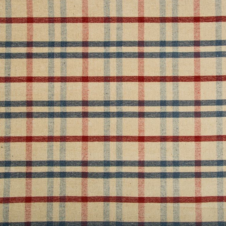 Sample 2017125.519.0 Fannin Plaid, Ruby Navy Upholstery Fabric by Lee Jofa