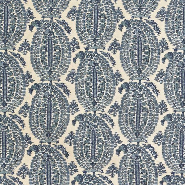Sample BFC-3660.5 BLITHFIELD Anoushka Blue Paisley Lee Jofa Fabric