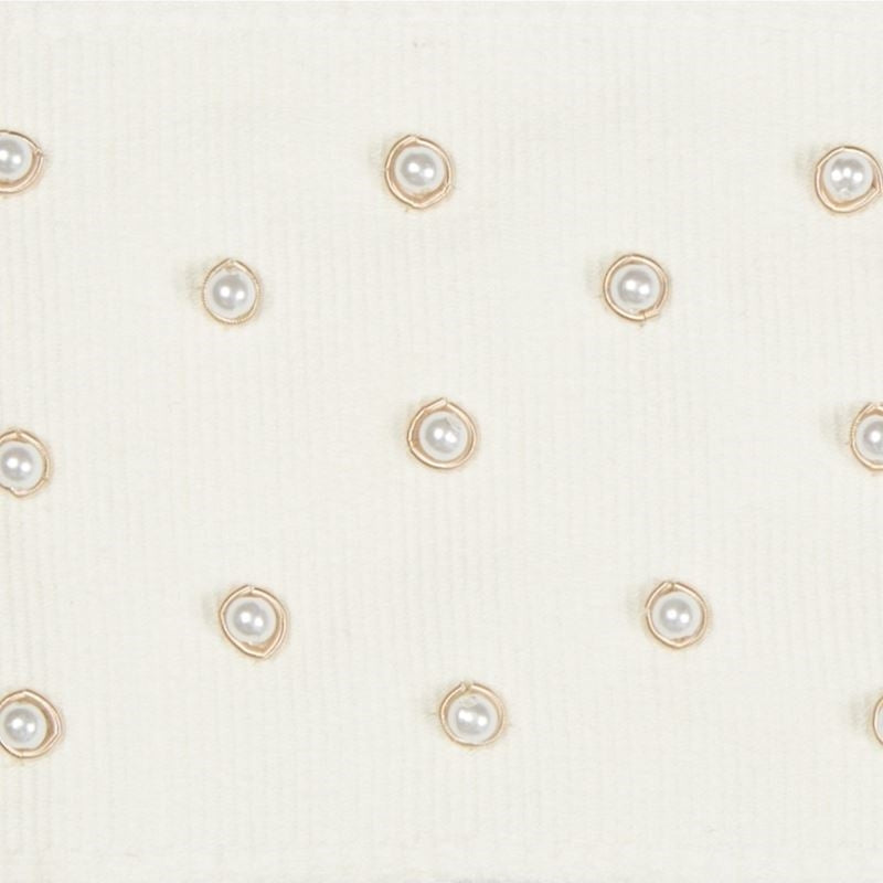 Sample T30777.1.0 Pearl Dots Pearl Ivory Trim Fabric by Kravet Design