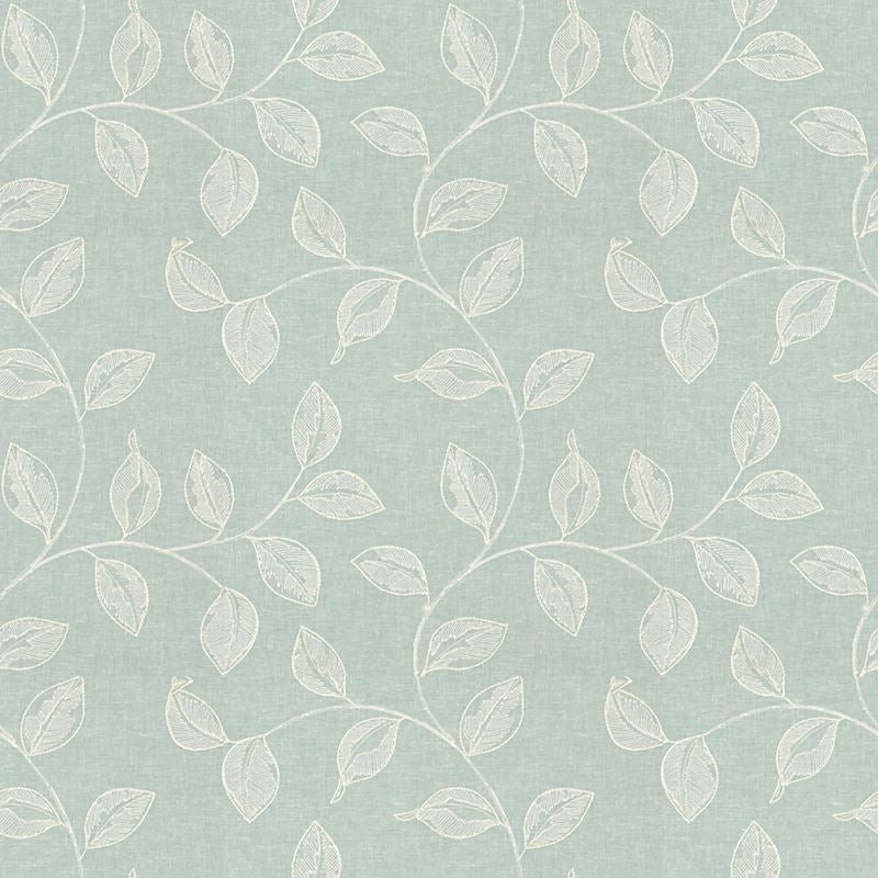 Sample 34095.15.0 Bakli Spa Light Blue Multipurpose Botanical Foliage Fabric by Kravet Design