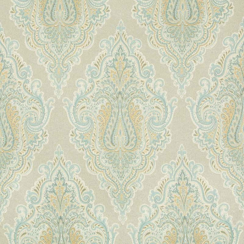 Sample 34679.135.0 Turquoise Upholstery Damask Fabric by Kravet Design