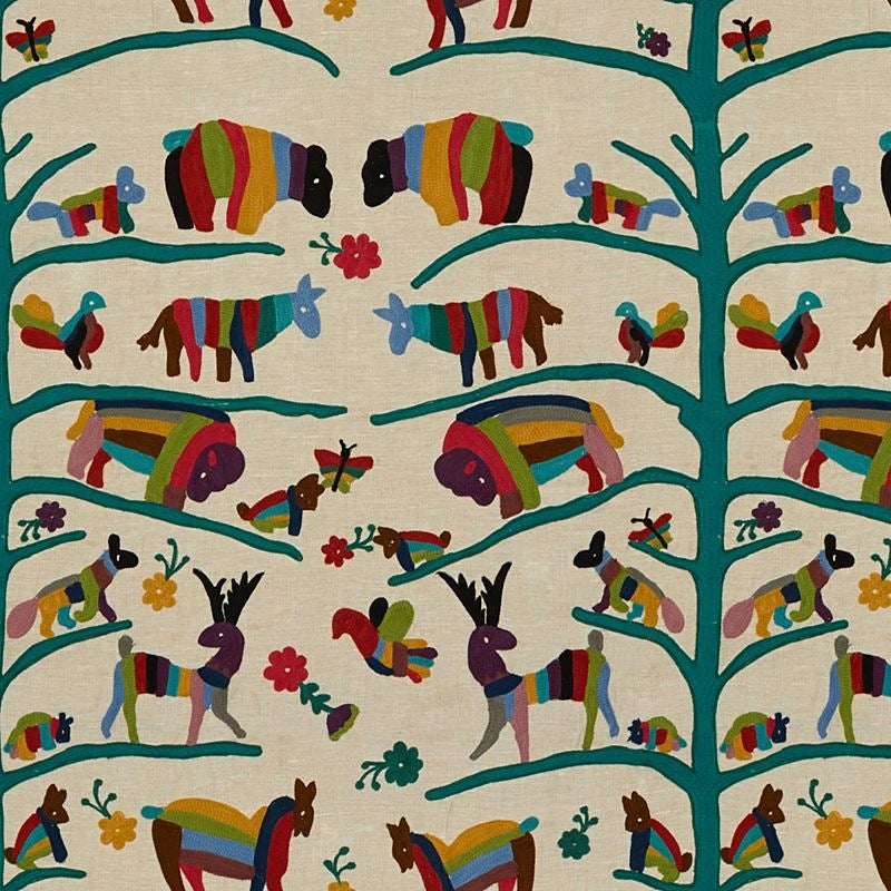 Sample 4011.316.0 Prairie Coteau Pinata Beige Drapery Animal Insects Fabric by Kravet Design
