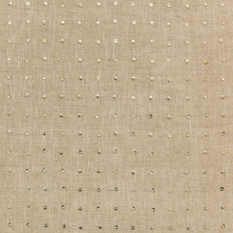 Sample 4567.16.0 Callot Sequins Linen Beige Drapery Metallic Fabric by Kravet Design