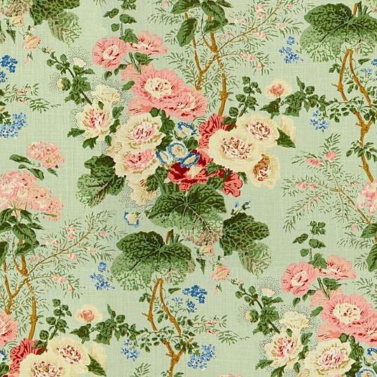 Sample 879024.LJ.0 Althea Print, River B Multipurpose Fabric by Lee Jofa