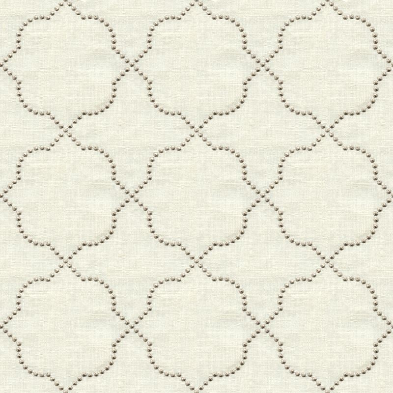 Sample 4072.11.0 Tabari Stone Ivory Drapery Geometric Fabric by Kravet Design