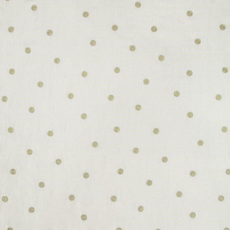 Sample 4562.14.0 Shimmerdot Gold White Drapery Geometric Fabric by Kravet Design
