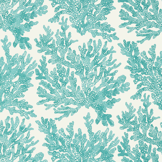 Purchase a sample of T10121 Marine Coral, Tropics Thibaut Wallpaper