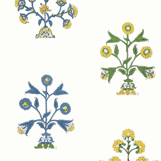 Purchase a sample of T10664 Indian Flower, Ceylon Thibaut Wallpaper