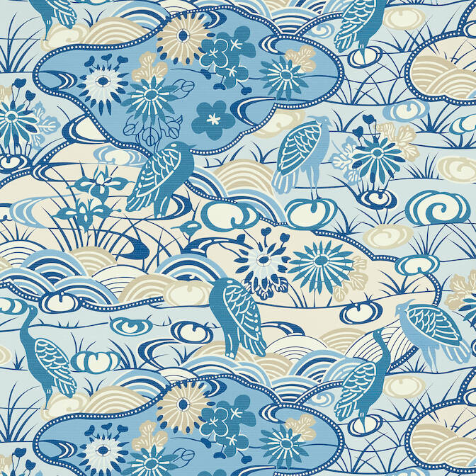 Select T13332 Heron Stream Pavilion Thibaut Wallpaper