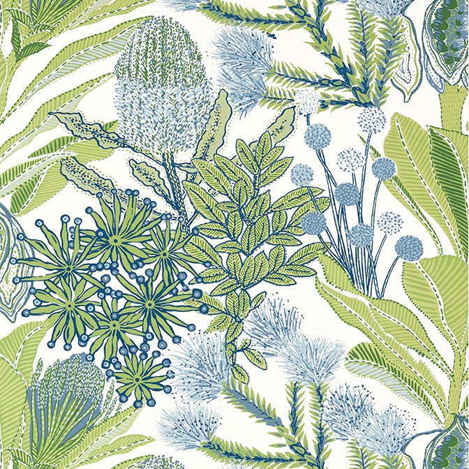 Purchase a sample of T13923 Protea, Palm Grove by Thibaut Wallpaper