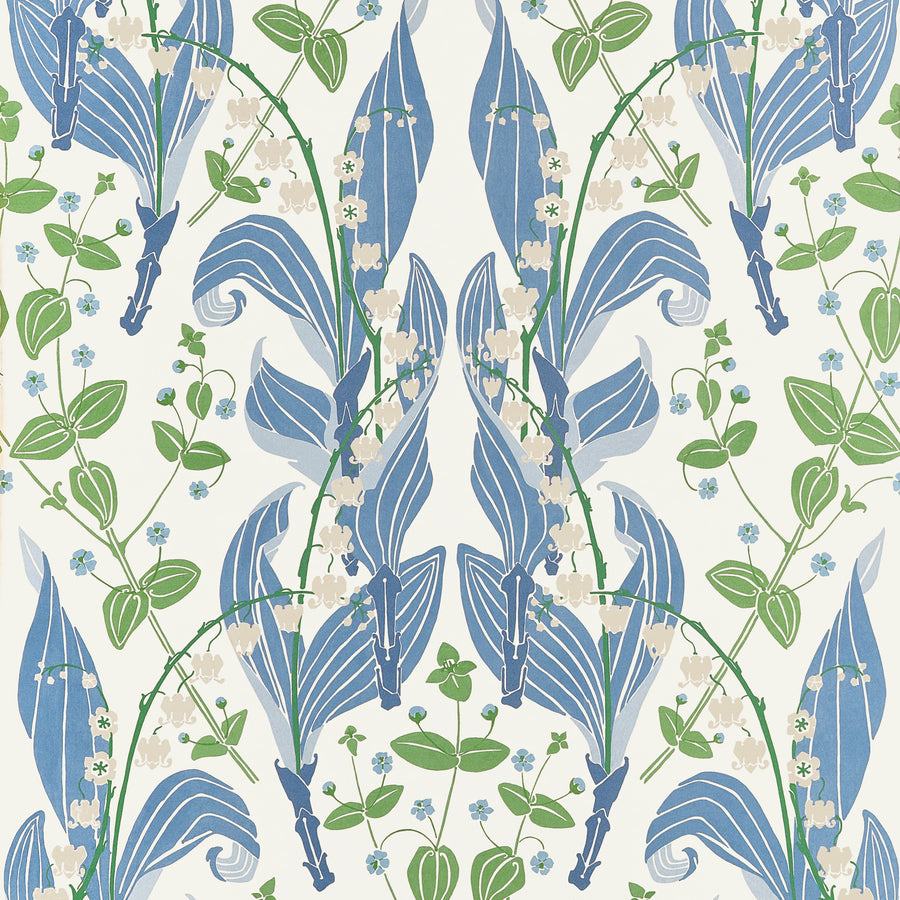 View Thibaut Wallpaper Product T14620 pattern name Harbor Springs color name Blue.