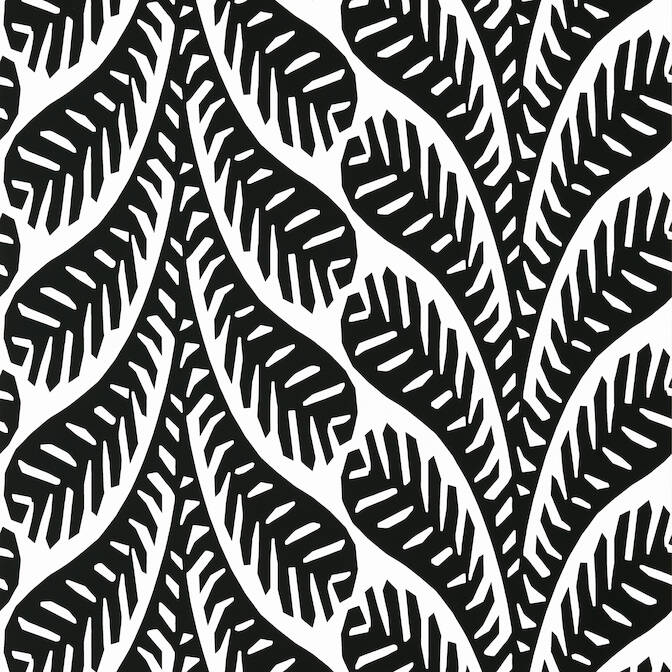 Find T20830 Ginger Eden Black by Thibaut Wallpaper