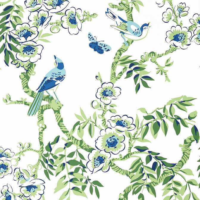 Purchase a sample of T20842 Yukio, Eden Blue and Green by Thibaut Wallpaper