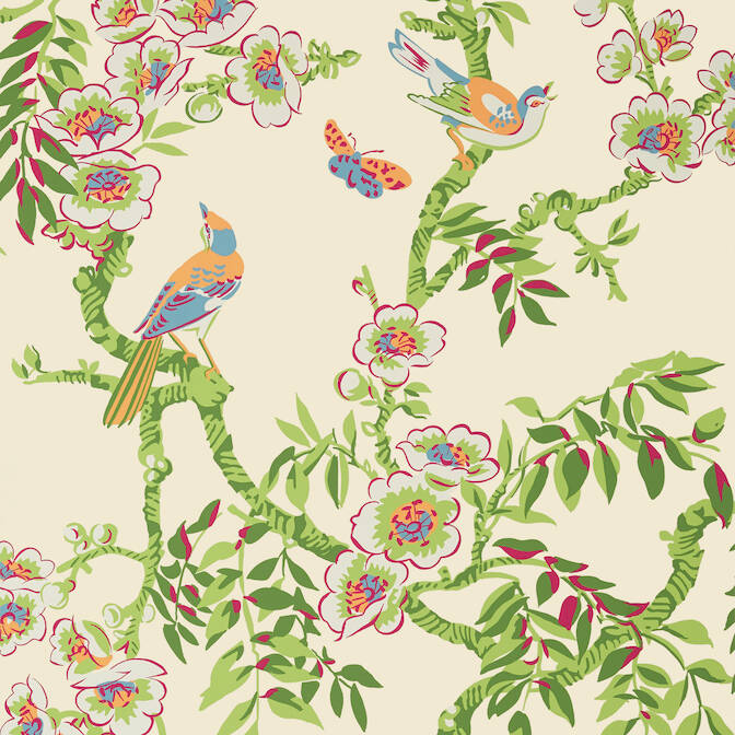 Purchase a sample of T20847 Yukio, Eden Cream by Thibaut Wallpaper