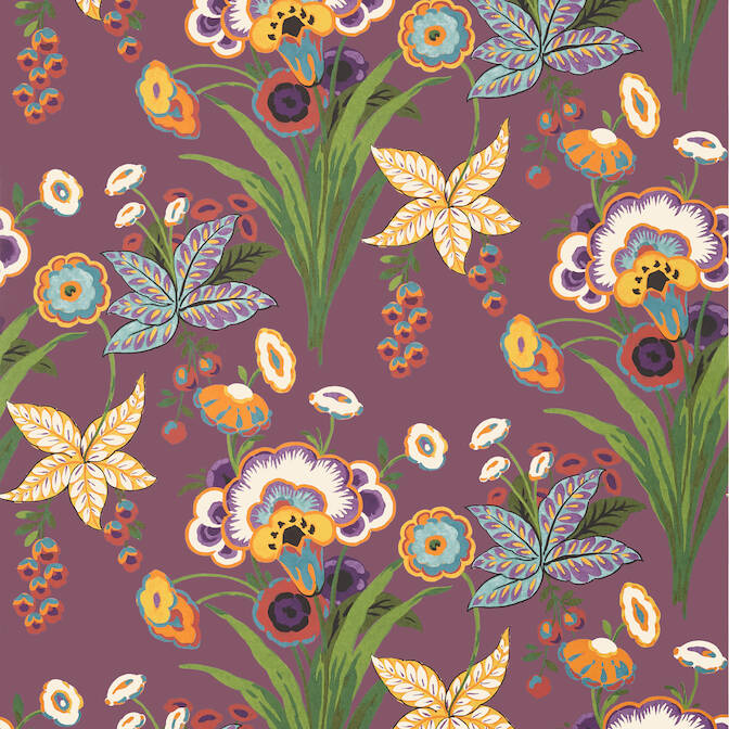Purchase T20850 Pasadena Eden Plum by Thibaut Wallpaper
